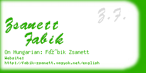 zsanett fabik business card